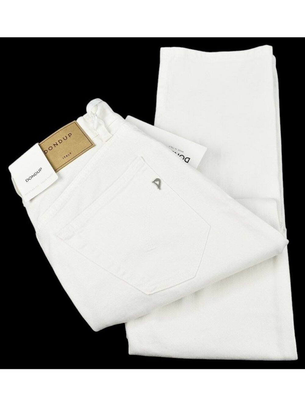 DONDUP White NINA High Rise Cotton Stretch Straight Leg Jeans 28 Italy NWT
